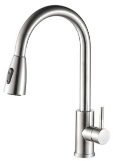 Смеситель для кухни Haiba HB73304-2 с выдвижной лейкой сталь